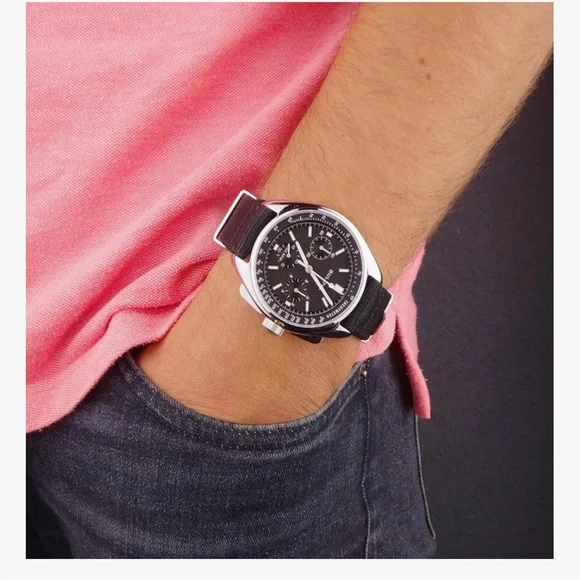 Bulova Silver and Black Chronograph Watch - Picture 7 of 7